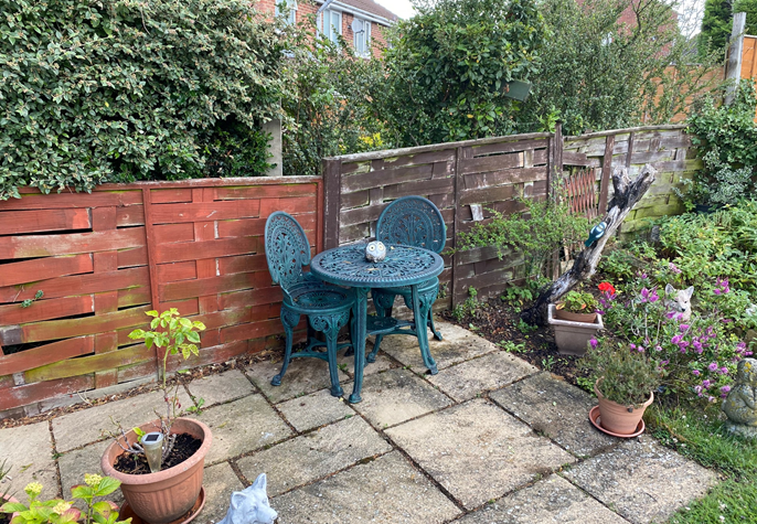 old patio with chairs