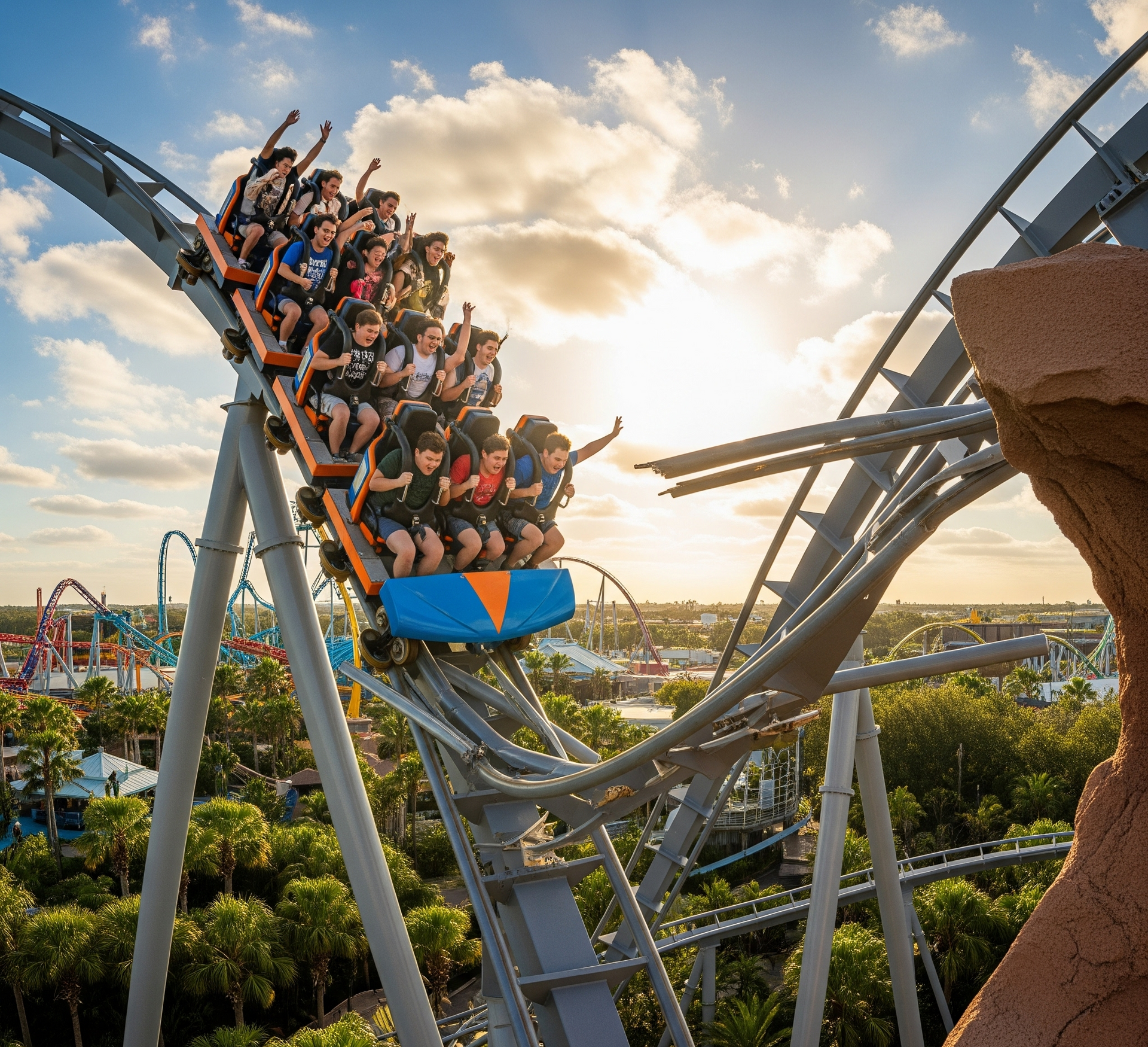 Florida roller coaster ride in Orlando – theme park accident risks and injury claims.