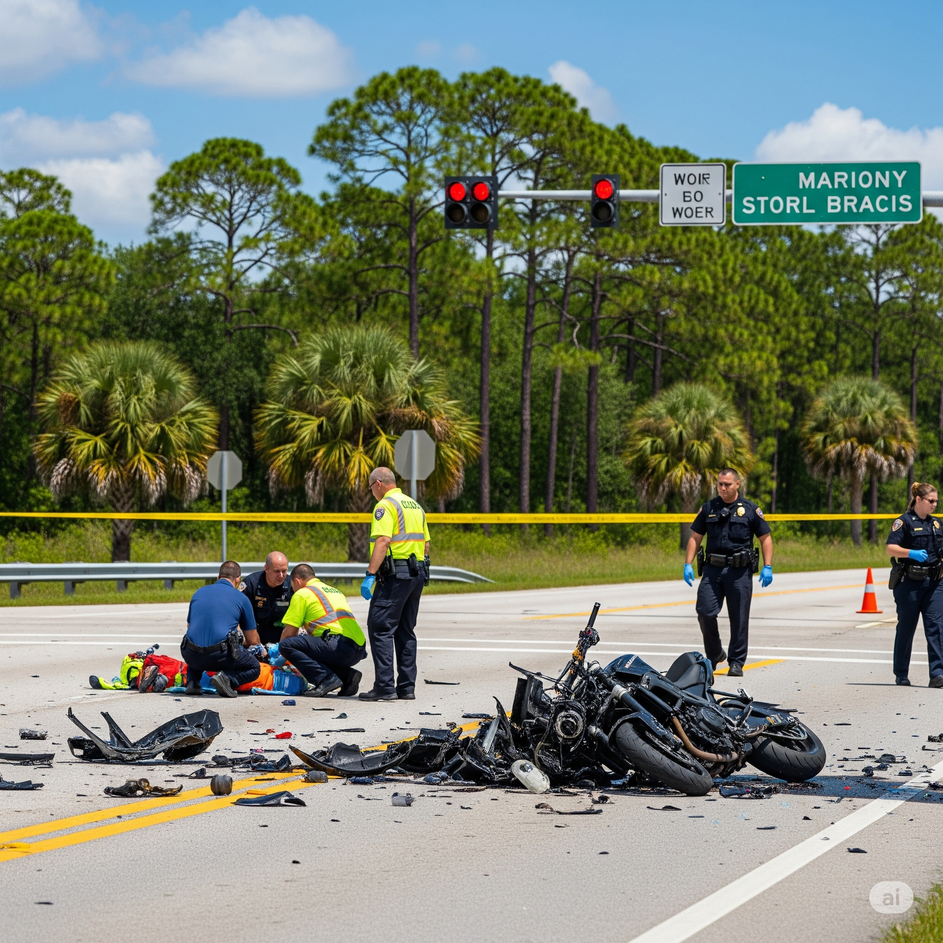 Injured Rider After Motorcycle Crash in Central Florida
