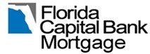 The logo for florida capital bank mortgage is blue and black.