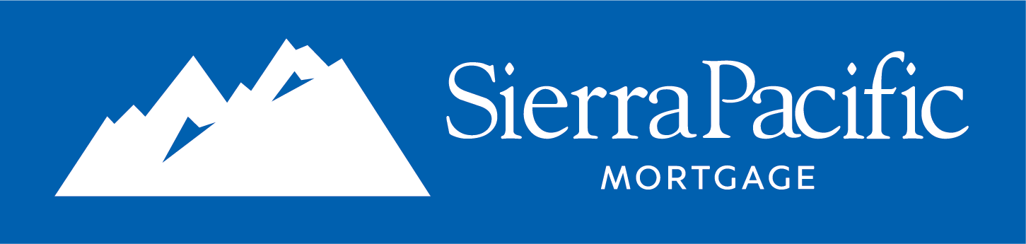 Sierra pacific mortgage logo on a blue background