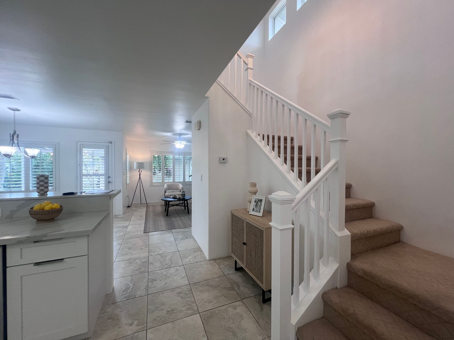Stairs leading up to the second floor of a house