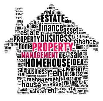 property management key words in the shape of a house