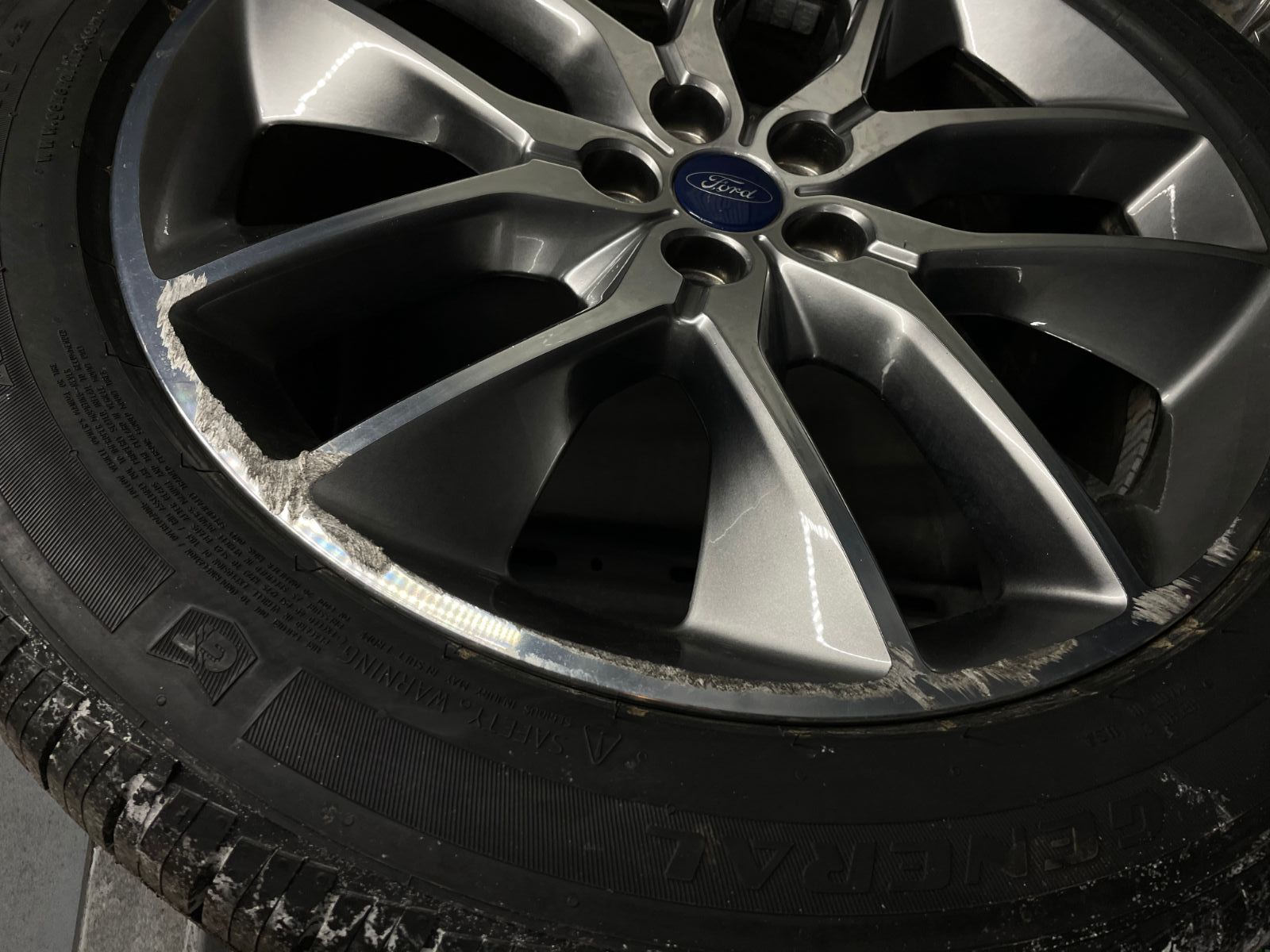 damaged car rim