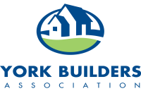 York Builders Association logo with blue house icon and green arc, blue text below