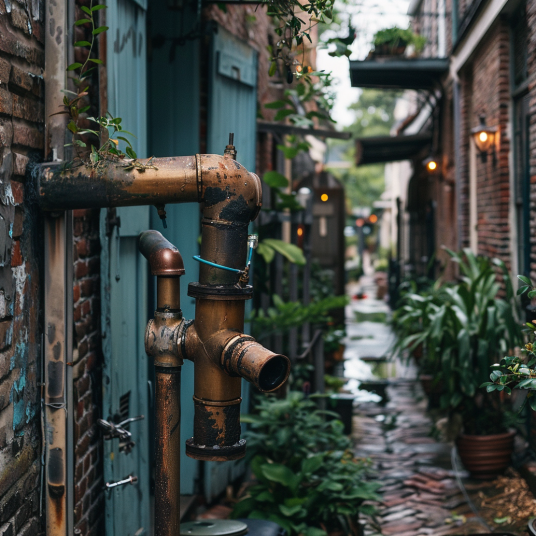 Residential pipe repair in the French Quarter plumbing services provided by Plumb & Square