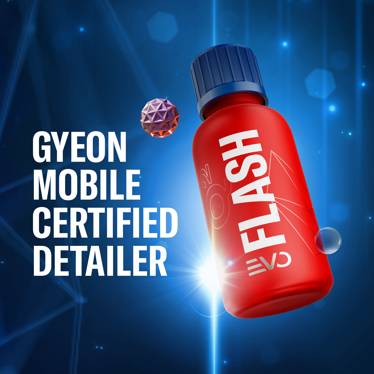 A red bottle of gyeon mobile certified detailer