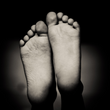feet black and white image