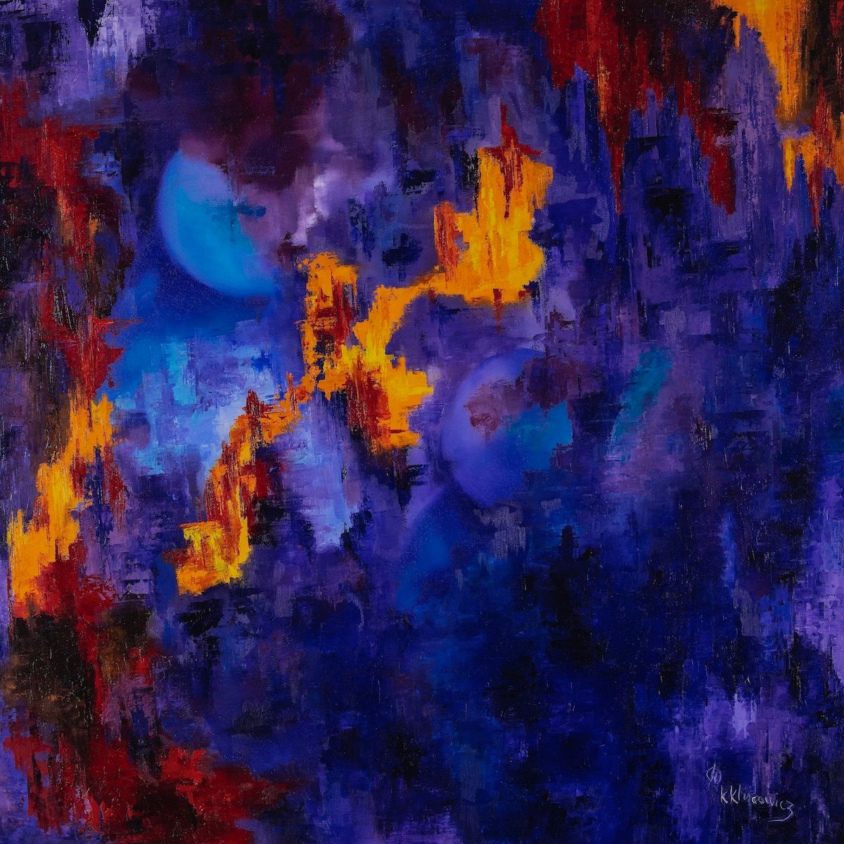 figurative, abstract, oil, texture, purple painting, square art, couples, romance, love