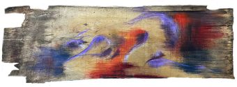 artbyk2 expressive abstract figure painting on wood