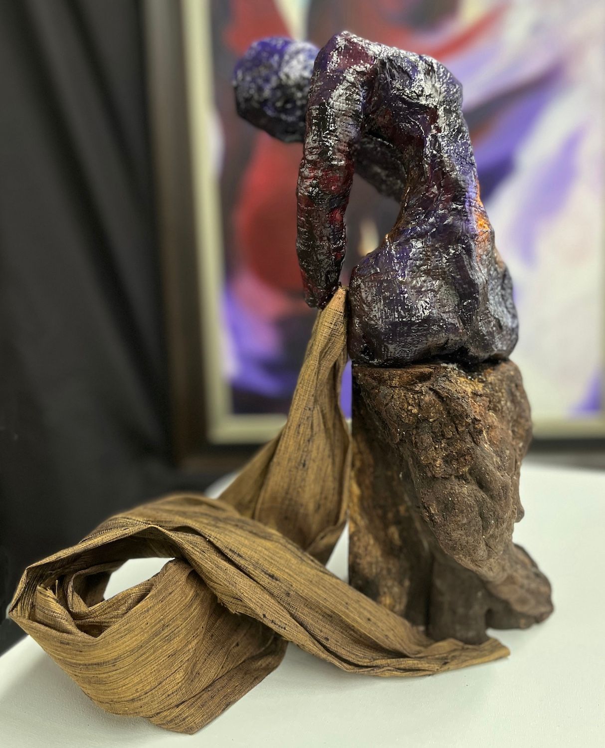 Sculpture of female form on Maple burl by karen klucowicz