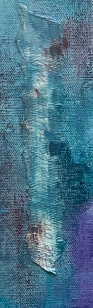 oil paint, texture, teals, red, mixed media, atmosphere, music inspired