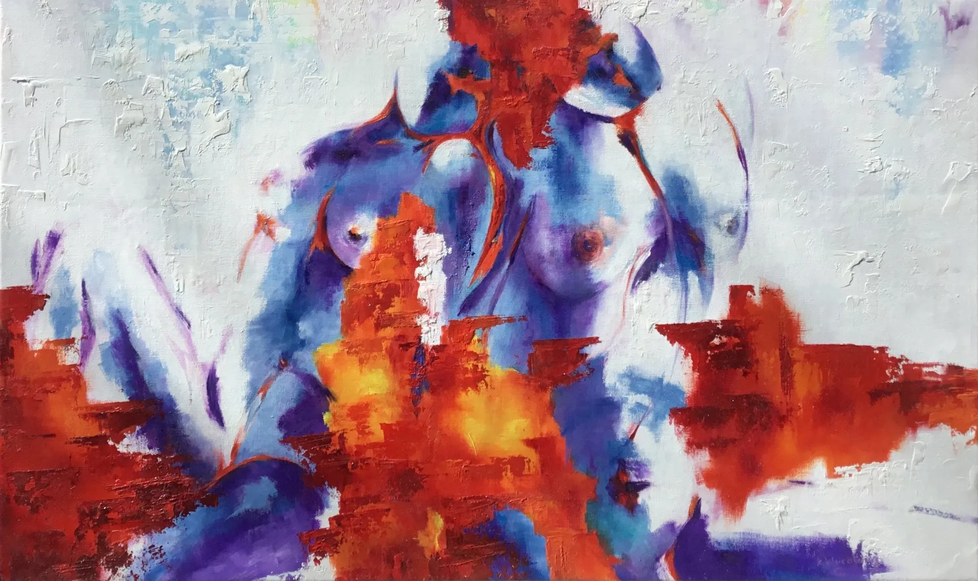 abstract, figurative, couple, concept art, relationship stuff, reflecting, canadian art, karen klucowicz