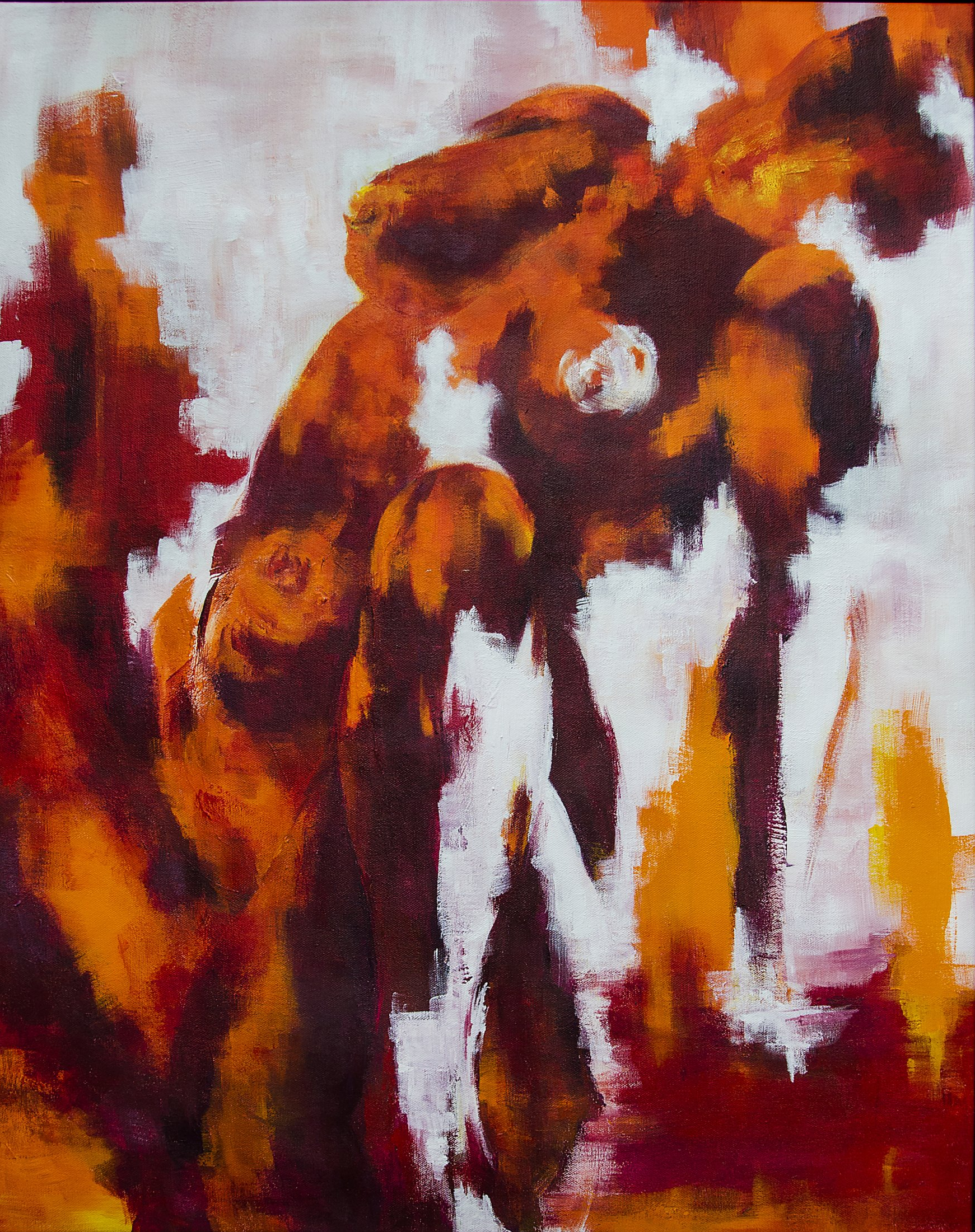 female nude, painting, abstract, oil on canvas, contemporary art, canadian artist, klucowicz, figurative, travel inspires art, mexico