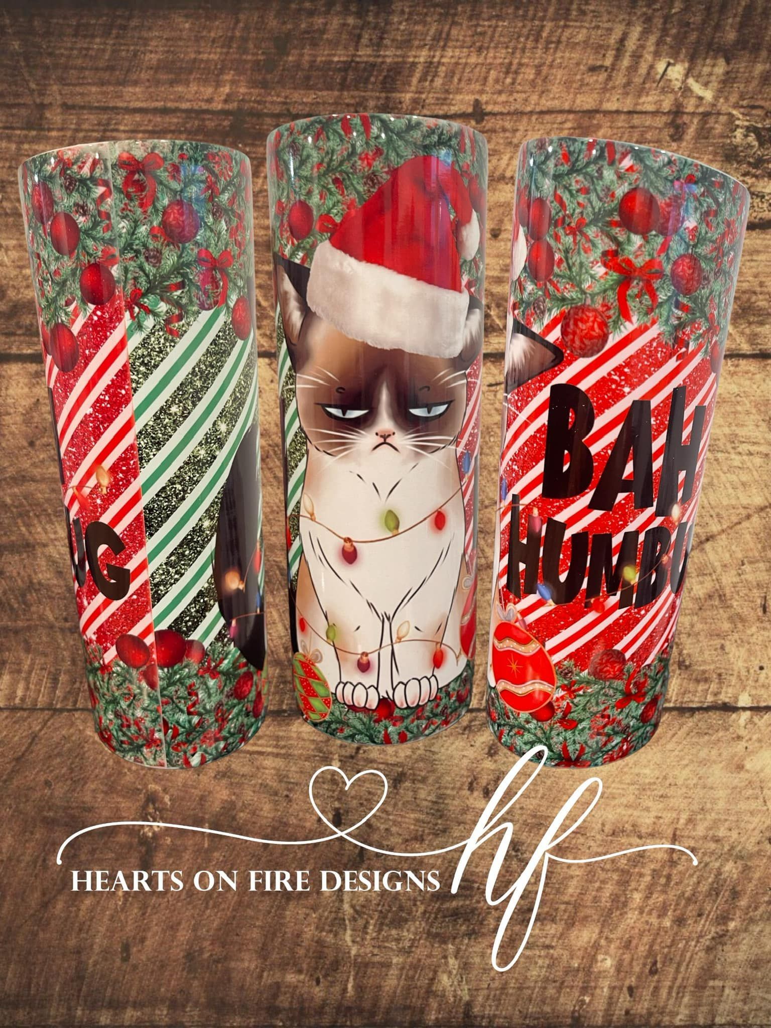 Christmas Cat Tumbler – Sun Prairie, WI – Hearts on Fire Designs