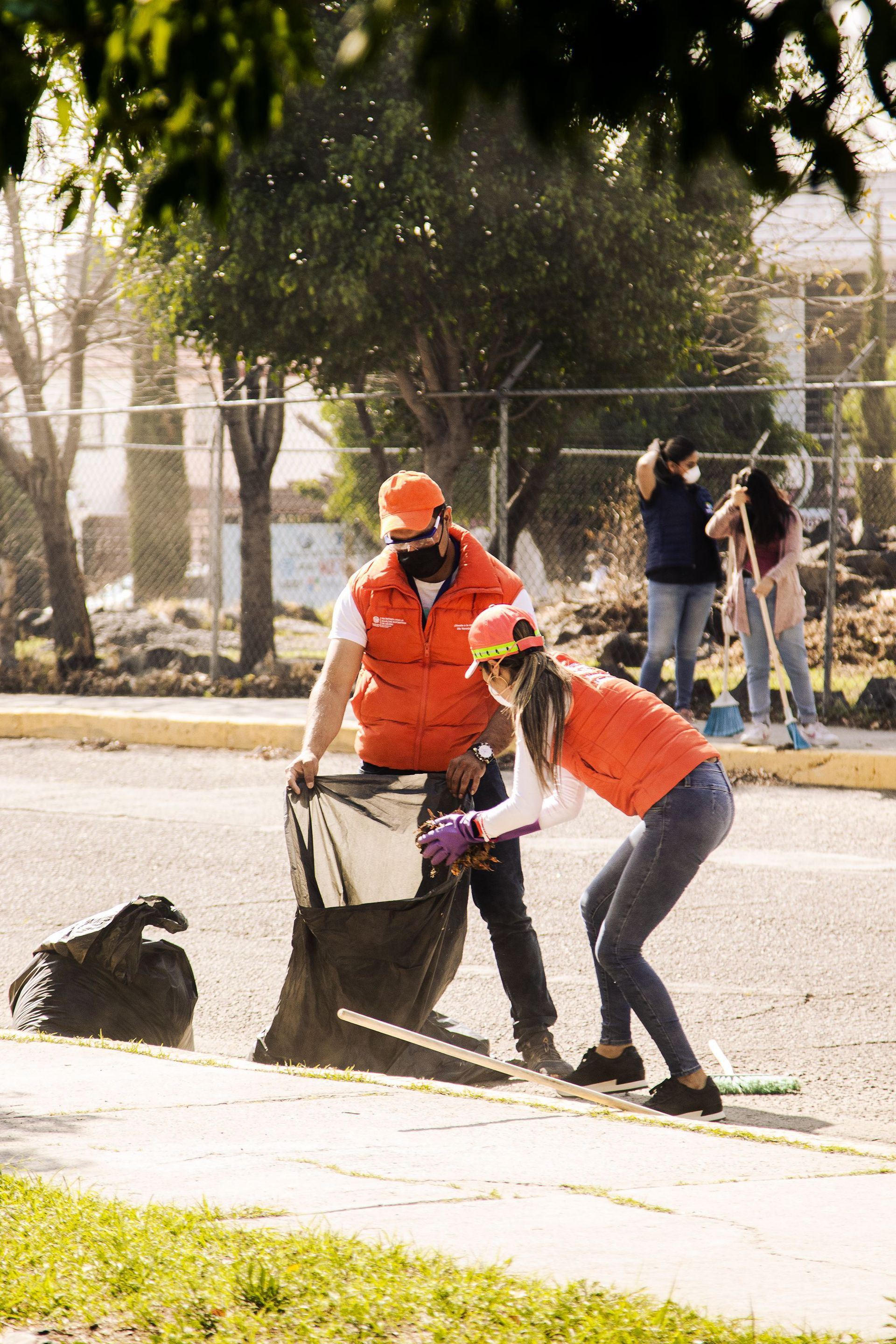 Team working on cleaning up junk