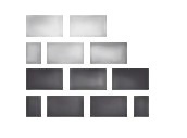 Brick wall pattern, gradient from light to dark gray.