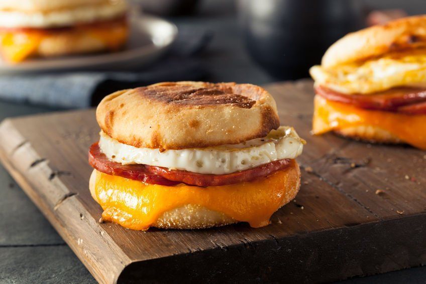 Egg & Ham English Muffin w/ Cheese