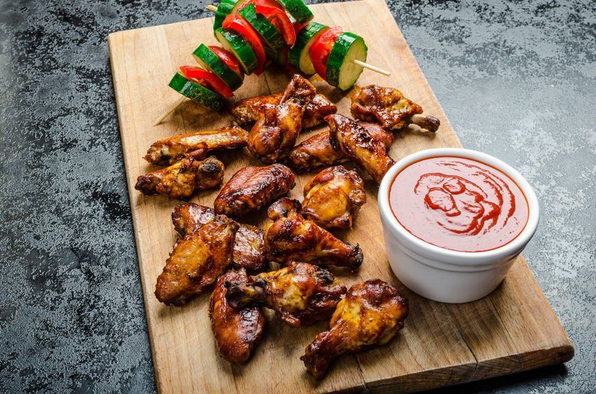 Sticky Chicken Wings w/ Red Hot Dip