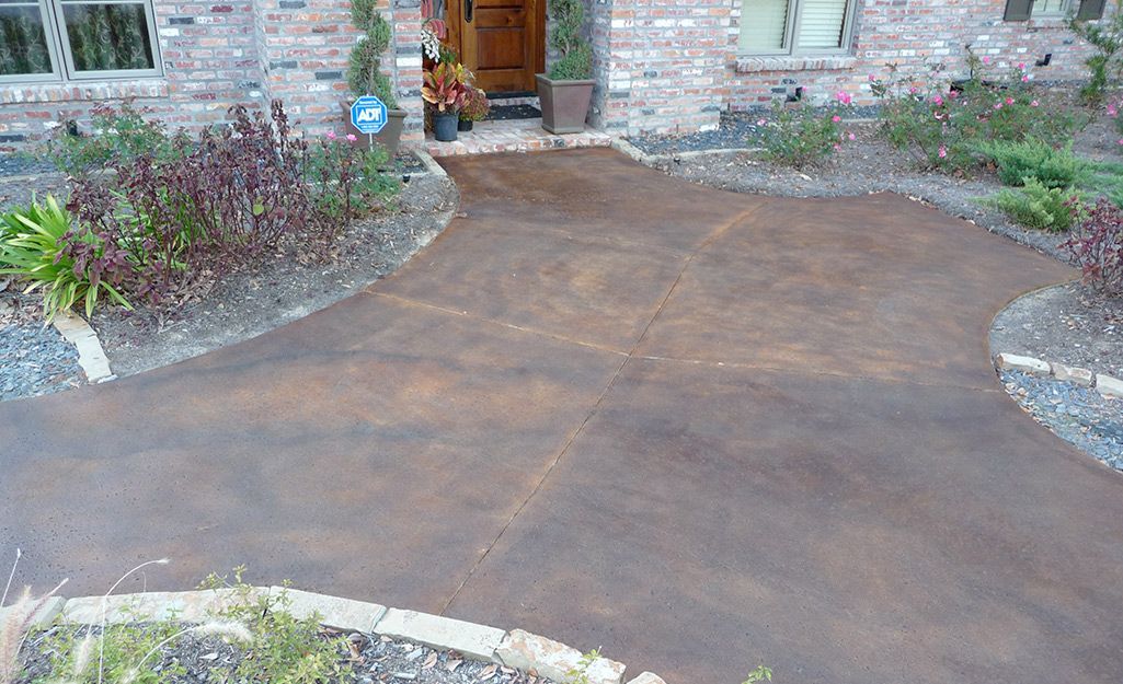 dark stained concrete in kelowna