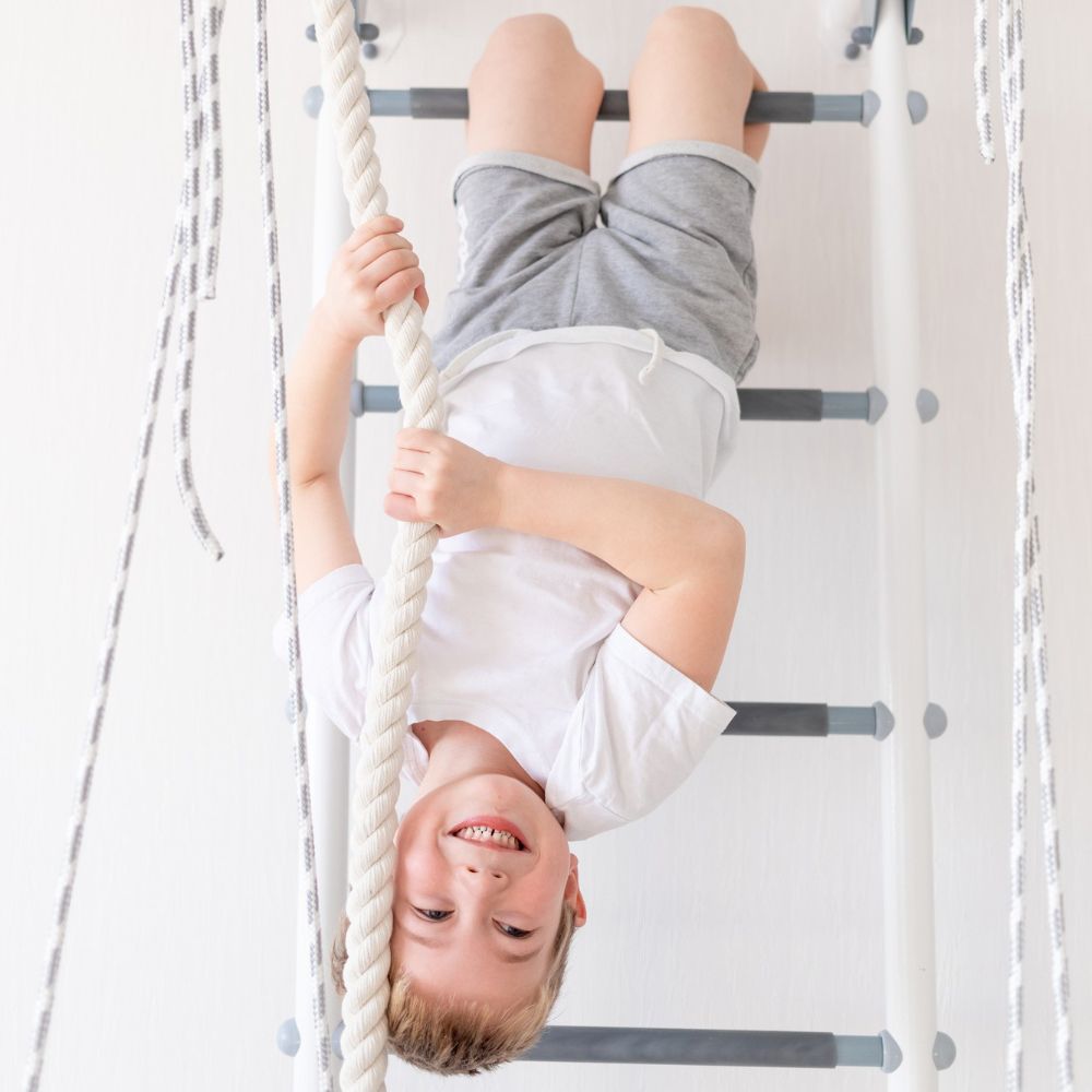 boy doing gymnastics