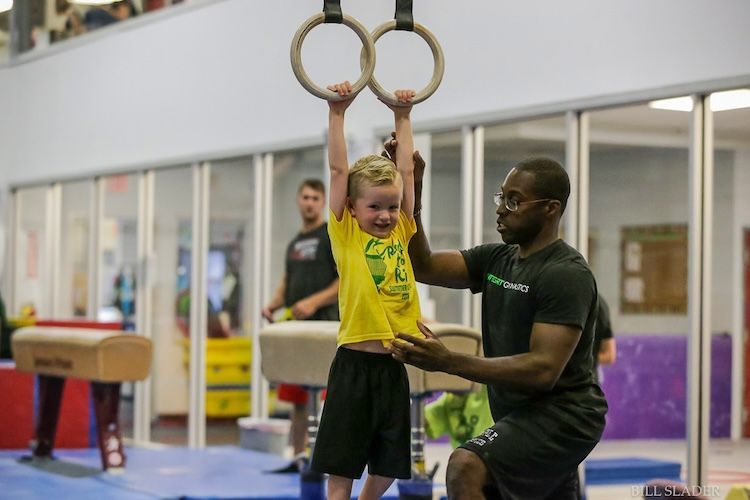 boy doing gymnastics