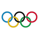 A picture of the olympic rings on a white background.