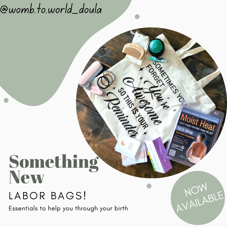 bag with items used in labor for giving birth