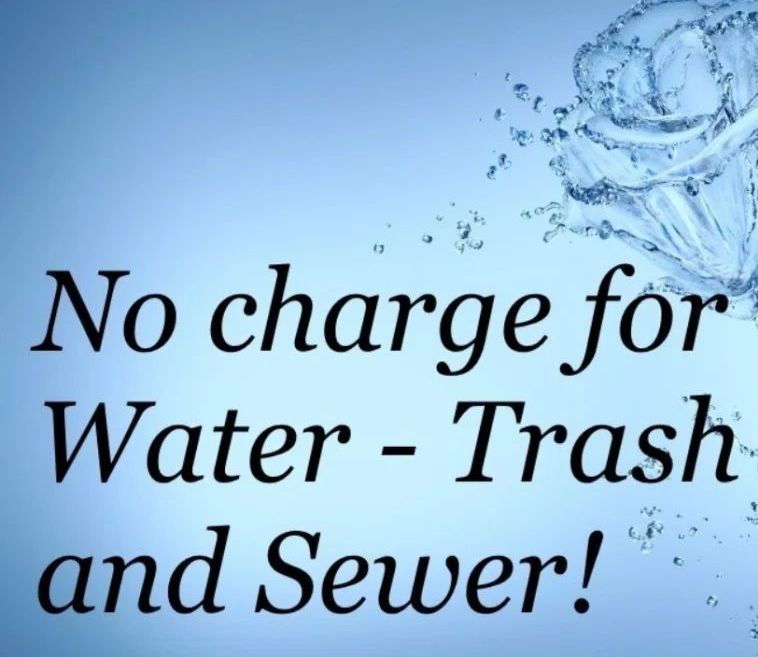 No charge water trash sewer