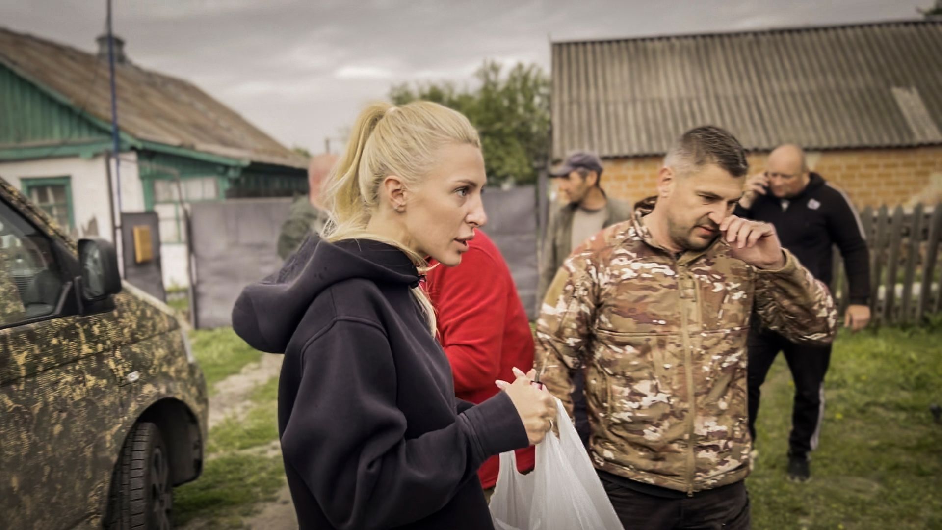 A still image from People of War , the new documentary tells the story of volunteers at Ukraine's frontline who rescue residents, deliver food and risk their lives to ease civilian suffering. 