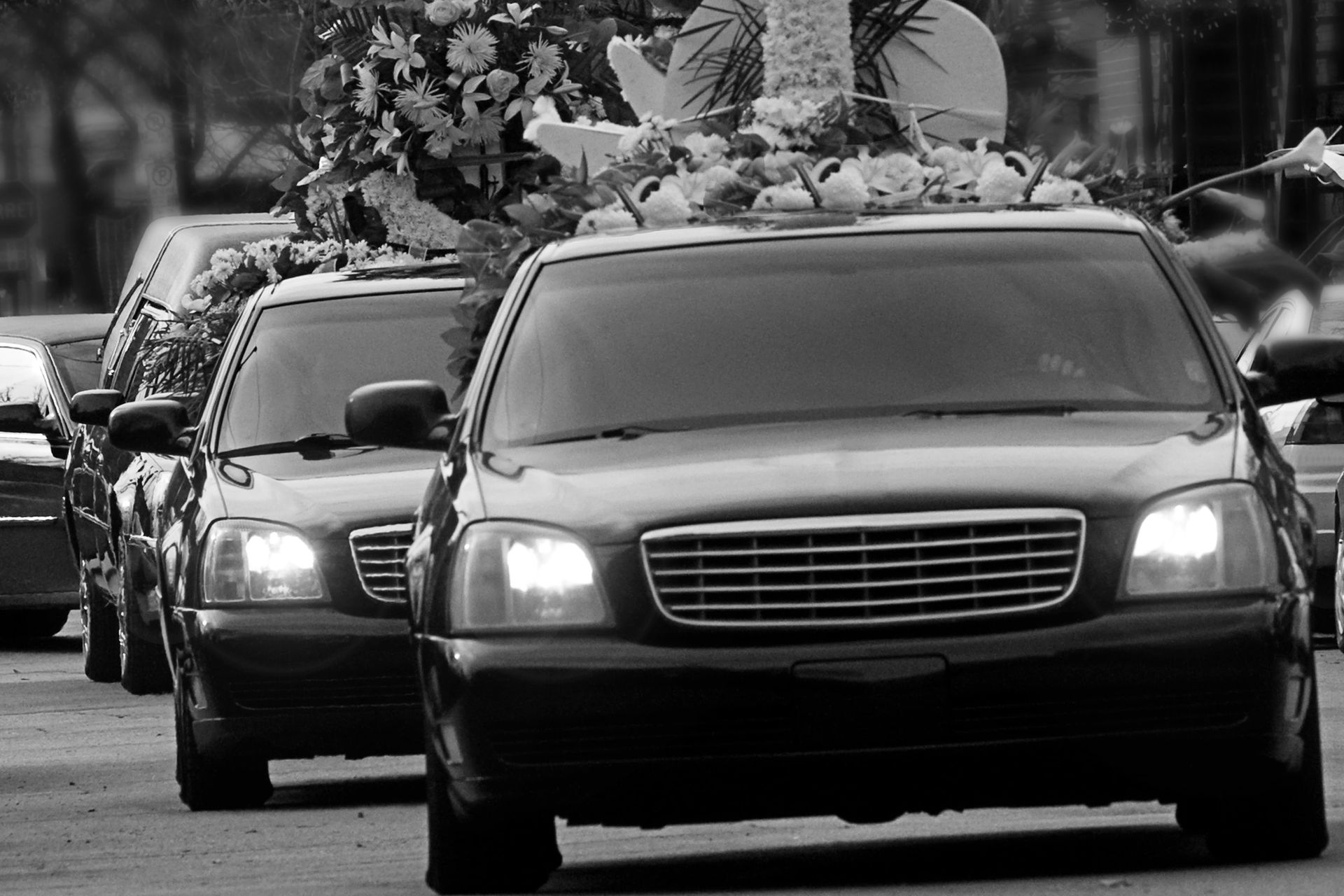 funeral procession cars