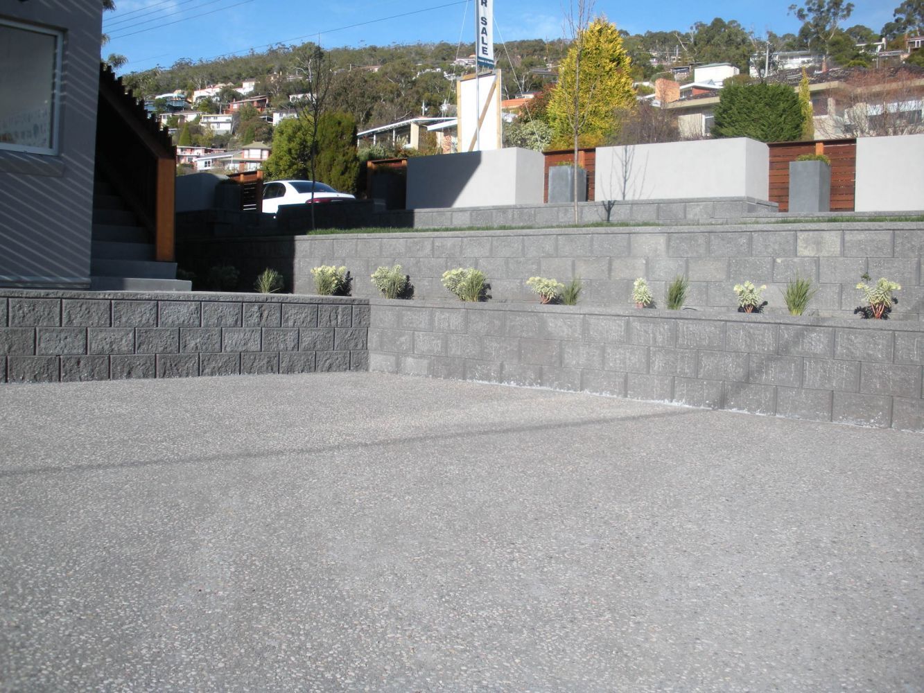 Exposed Aggregate Parking Area — Tasmania — Concrete Concepts Tasmania Pty Ltd