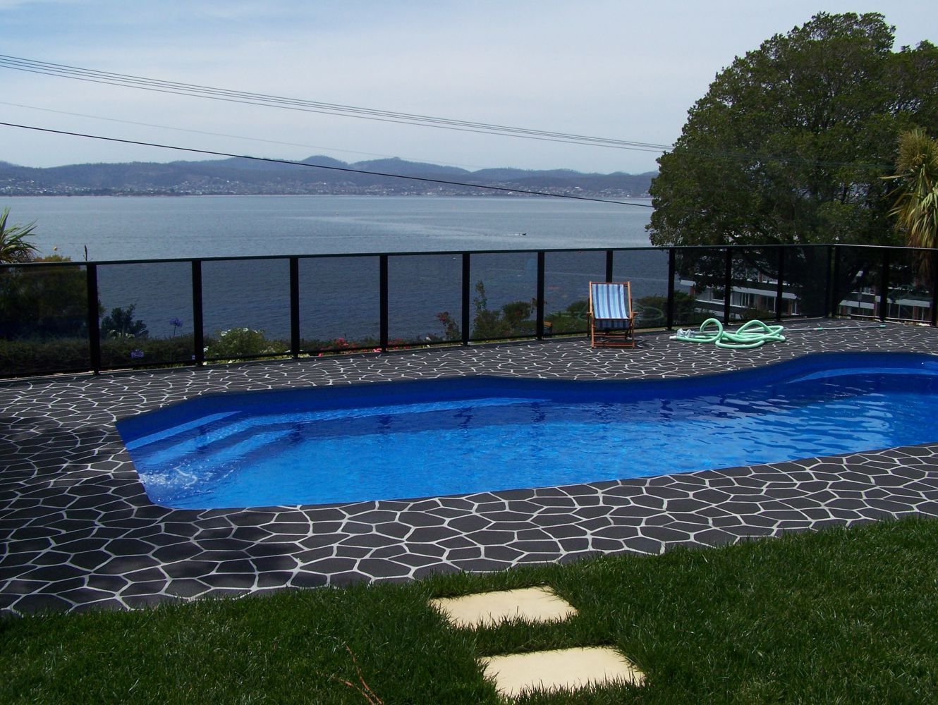 Shell Patterned Swimming Pool Paving — Tasmania — Concrete Concepts Tasmania Pty Ltd