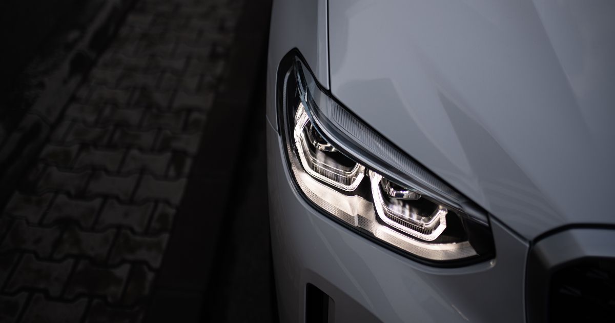 close up of white car