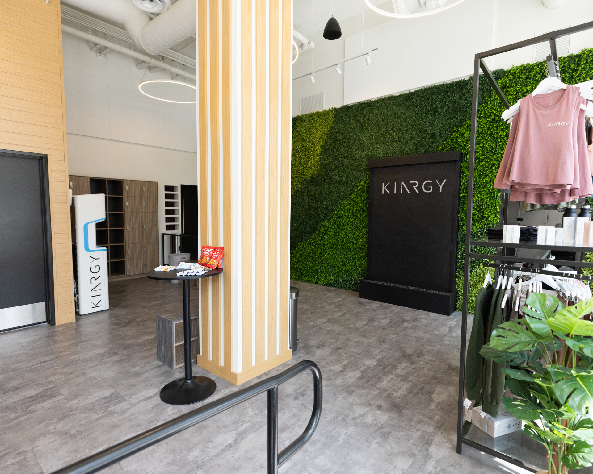 A studio lobby with a sign that says KINRGY.