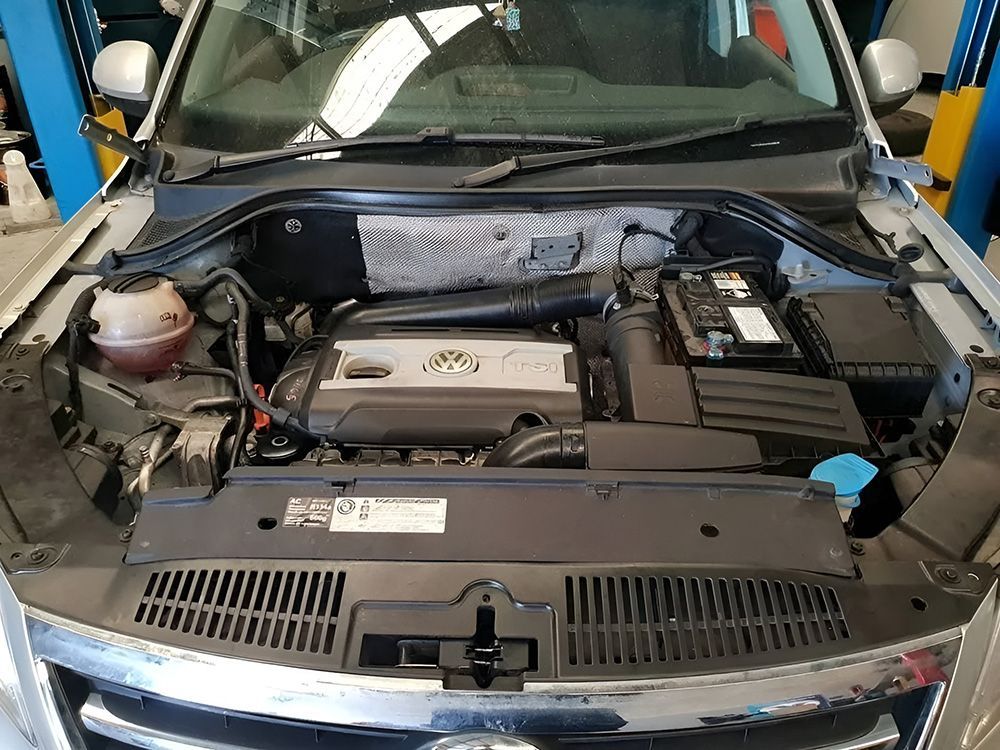 A Car With Its Hood Open