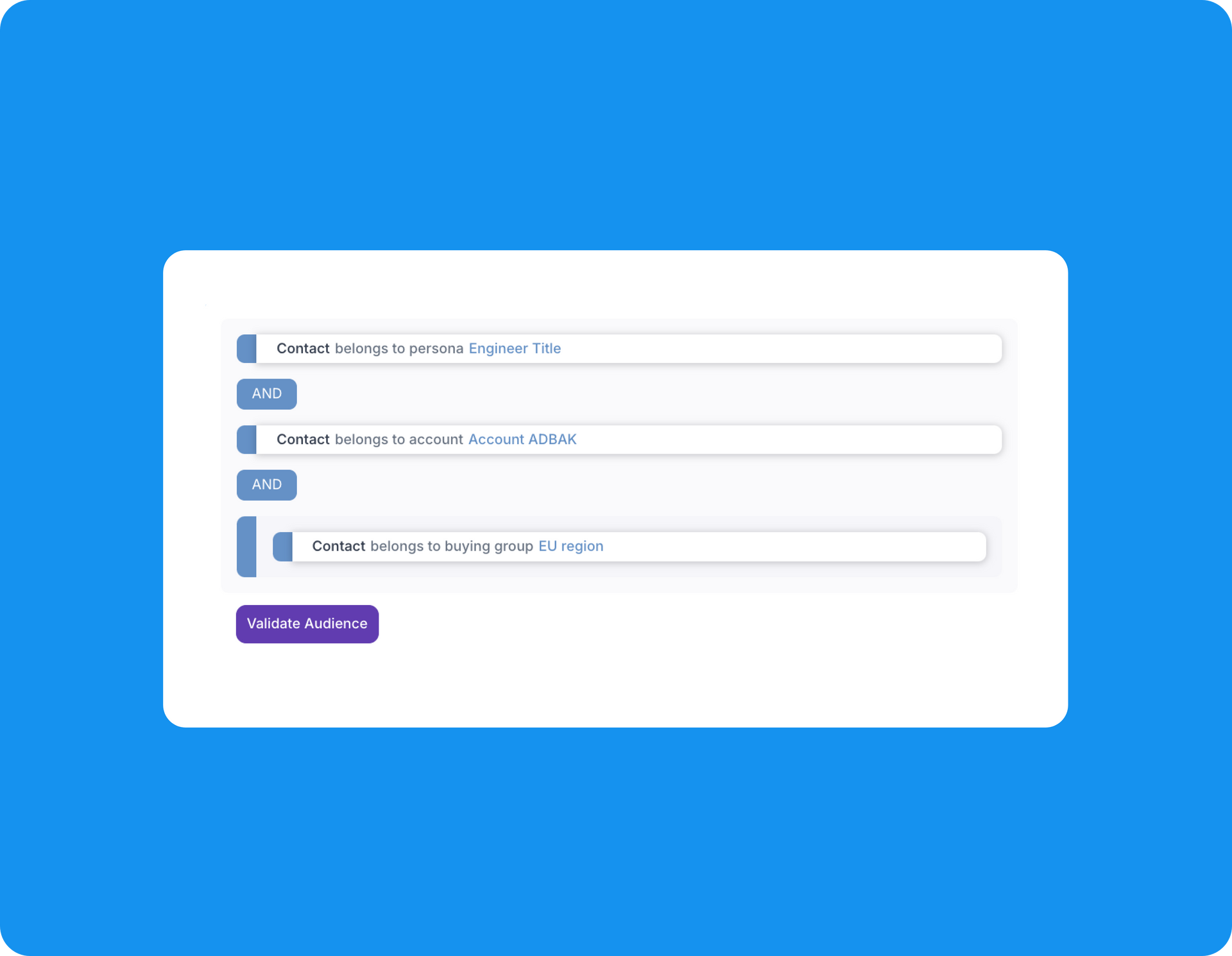 A screenshot of a form on a blue background.