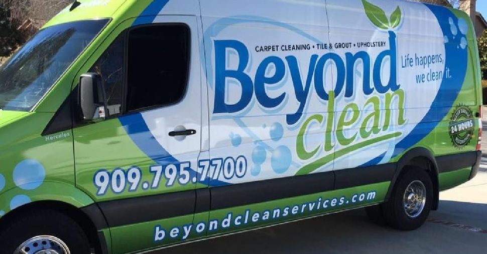 a beyond clean van is parked on the side of the road
