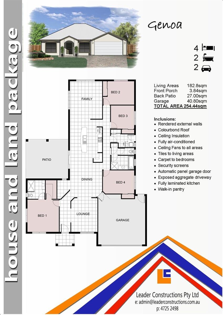 Genoa Floor Plan House and Land Package — Leader Constructions in Cranbrook, QLD