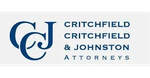 Logo for Critchfield Critchfield & Johnston Attorneys in blue text on a white background