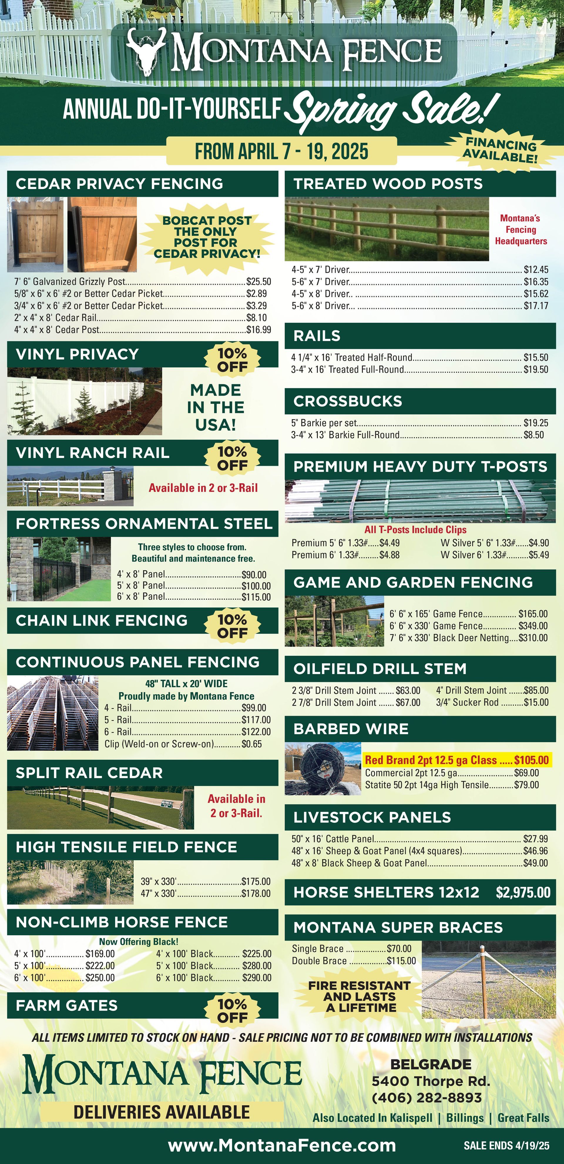 Belgrade Spring Fencing Sale