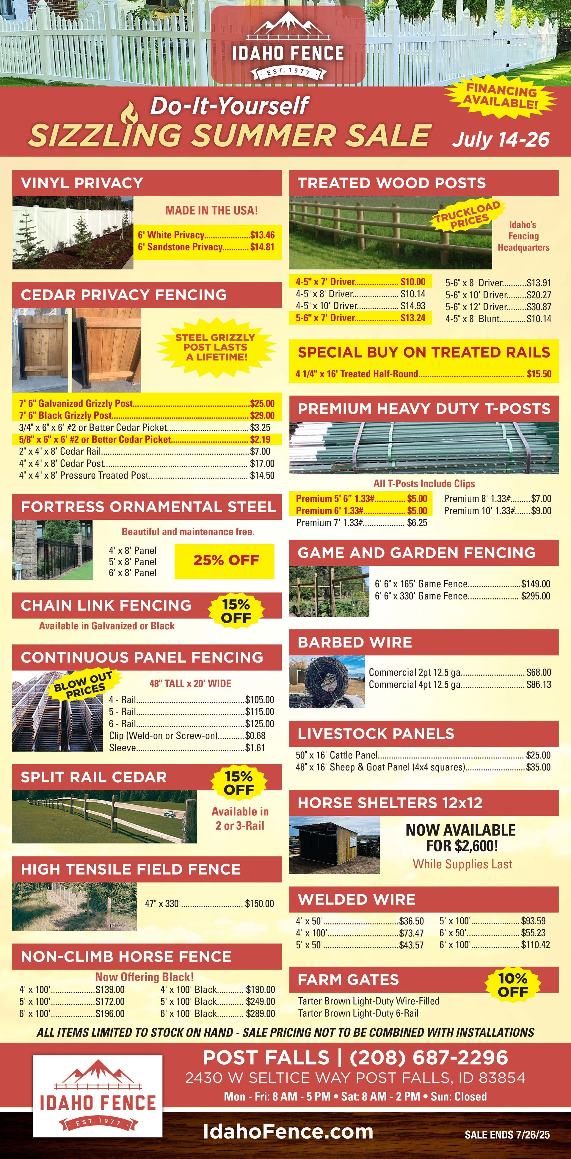 A flyer for a sizzling summer sale.