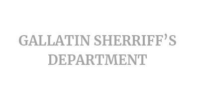 The logo for gallatin sherriff 's department is a black and white image.