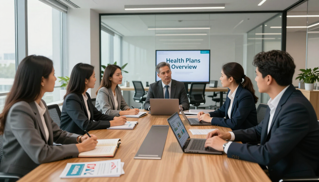 Empresário analisando cotação de plano de saúde SulAmerica Direto Nacional no escritório.
