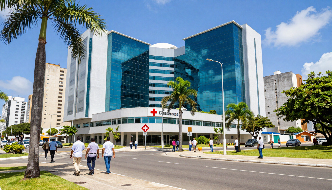 Vista de Salvador com foco em saúde corporativa moderna