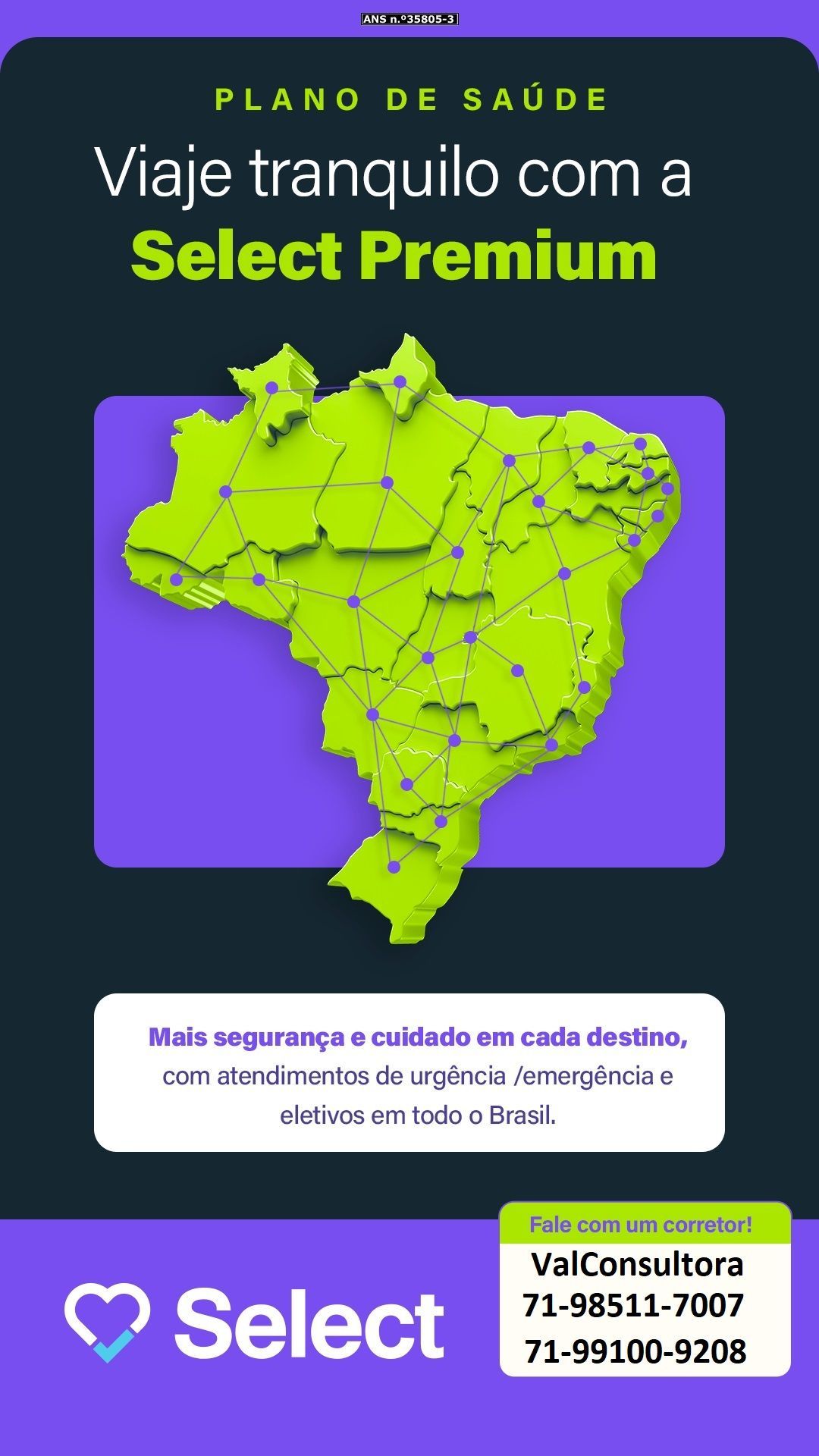 Telefone 71-99986-9102 Corretora Vendas de Planos de Saude Select Saude para Empresas