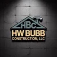 Logo for HW Bubb Construction, LLC. Features a house outline with a hammer and text against a dark background.