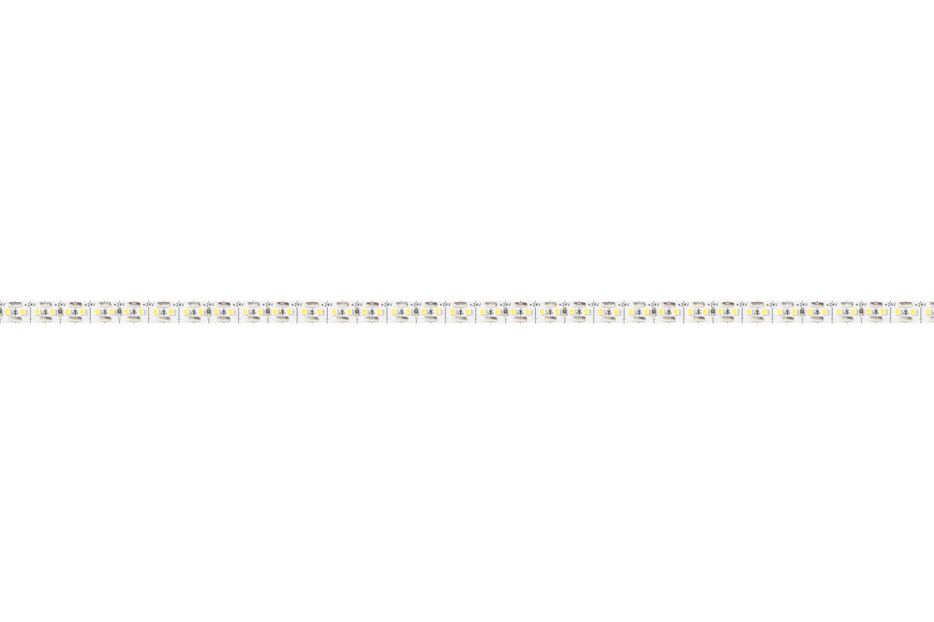 Flexible LED light strip, white LEDs on a roll with adhesive backing.