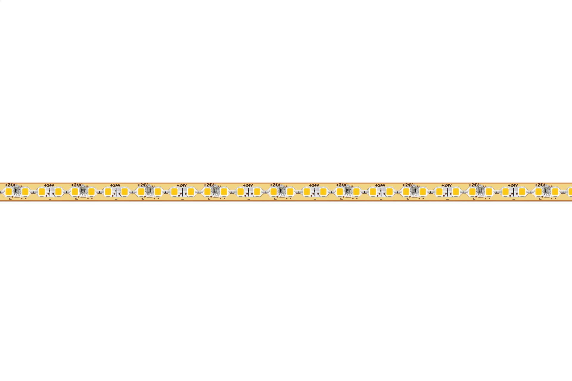 LED light strip, coiled on a white surface, with multiple small lights along its length.