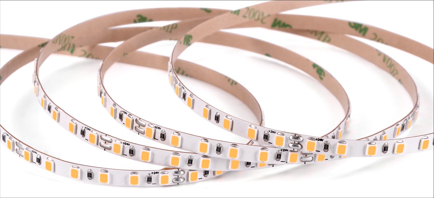 LED light strips with adhesive backing.